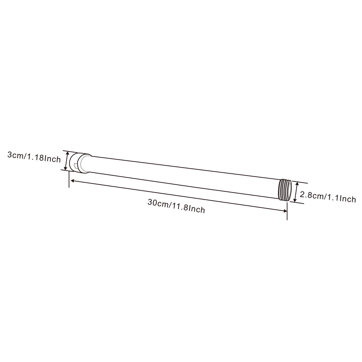 Gotonovo G3/4 Shower Extension Tube - 12 Inch Oil Rubbed Bronze Shower Pipe Extender for Taller Shower Height - Perfect for Outdoor, RV & Bathroom Upgrades