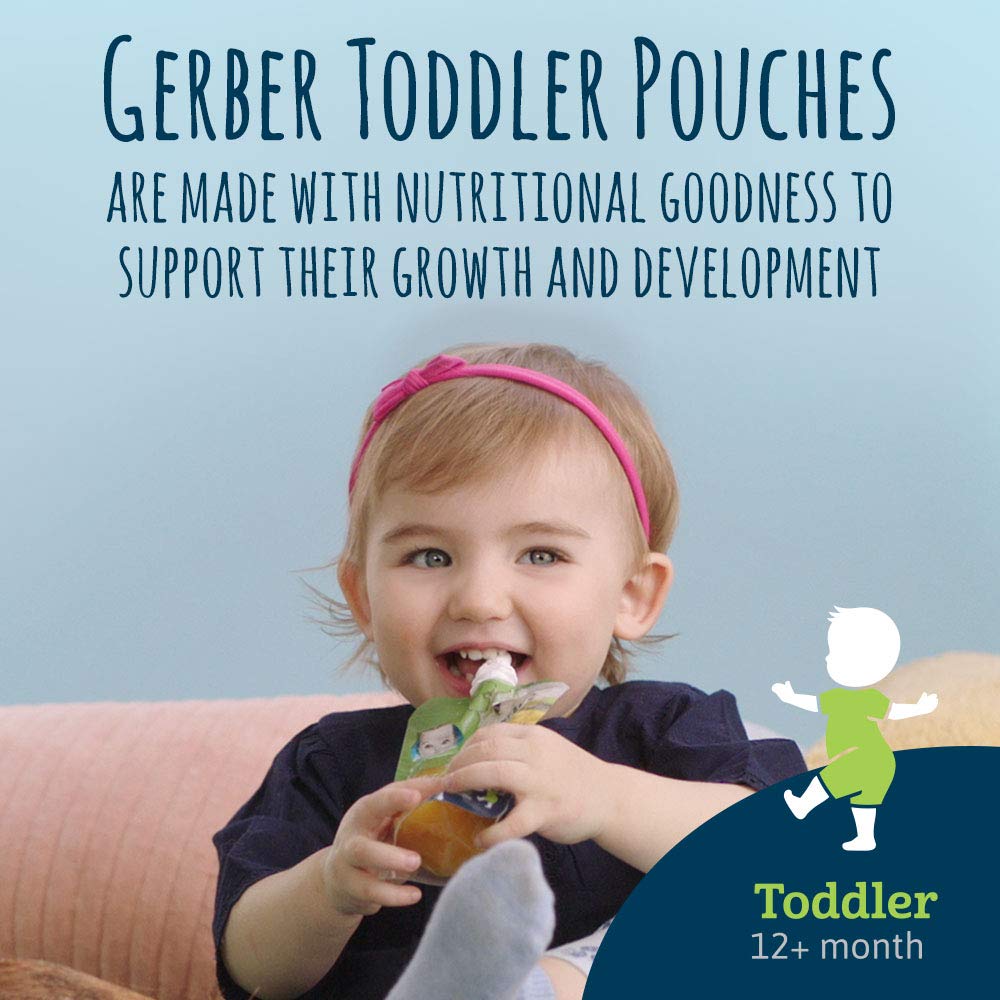 Organic Gerber Baby Food Pouches & Snacks for Toddlers 12+ Months - Value Pack with Lil Crunchies (8th Generation) | Healthy On-the-Go Snacks for Daycare, Travel & Outdoor Activities