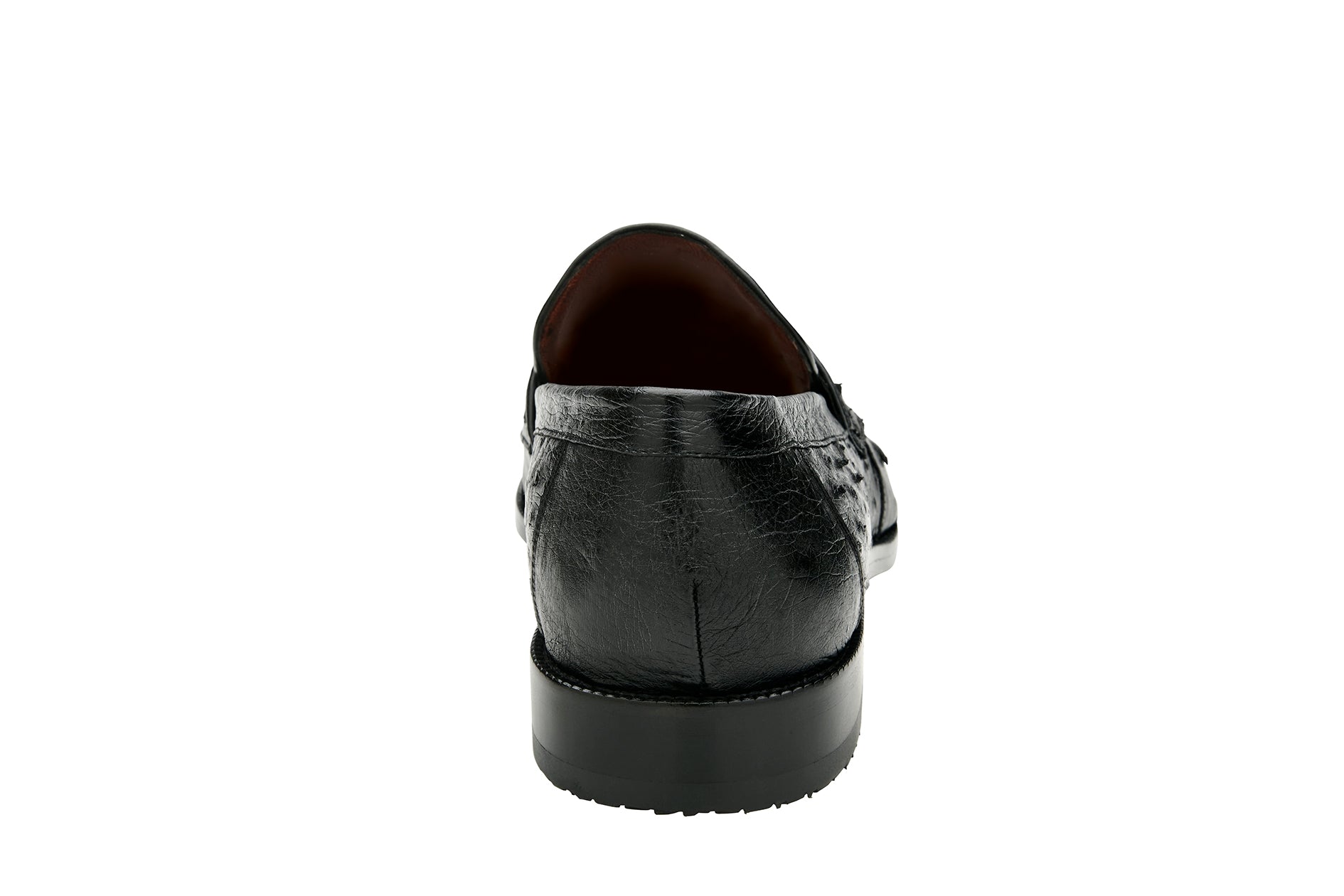 Belvedere Espada Genuine Ostrich Leather Dress Shoes for Men - Black (02440) | Premium Business & Formal Occasion Footwear