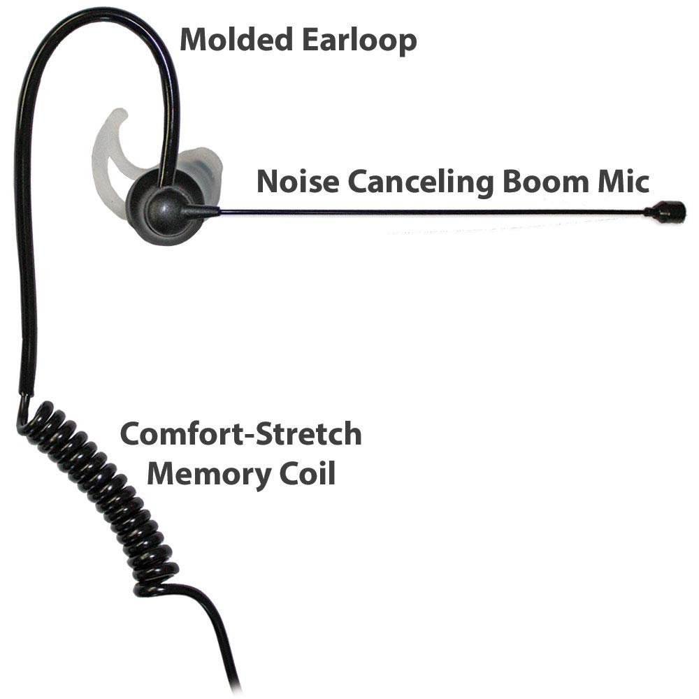 Klein Electronics Comfit-M9 Single-Wire Noise Canceling Boom Microphone for Motorola Radios | Flat PTT Button | M9 Connector Compatible | Perfect for Construction, Security & Outdoor Communication