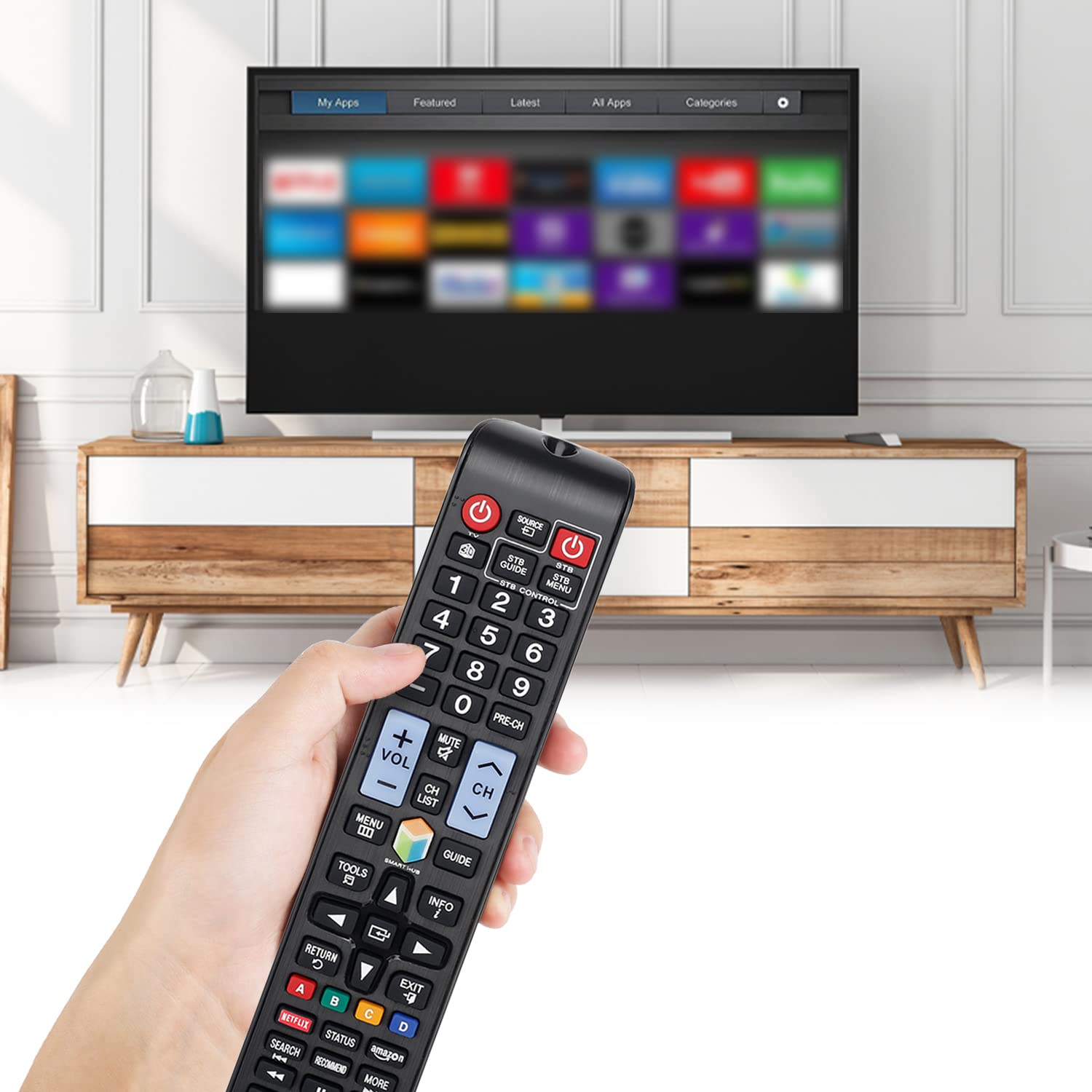 Original Remote Control AA59-00784C Replacement for Samsung Smart TV AA59-00784A/AA59-0784B/BN59-01043A/AA59-00481A - Compatible with Samsung LED HD TVs - Includes Netflix & Amazon Prime Video Buttons - Perfect for Streaming & Smart TV Navigation