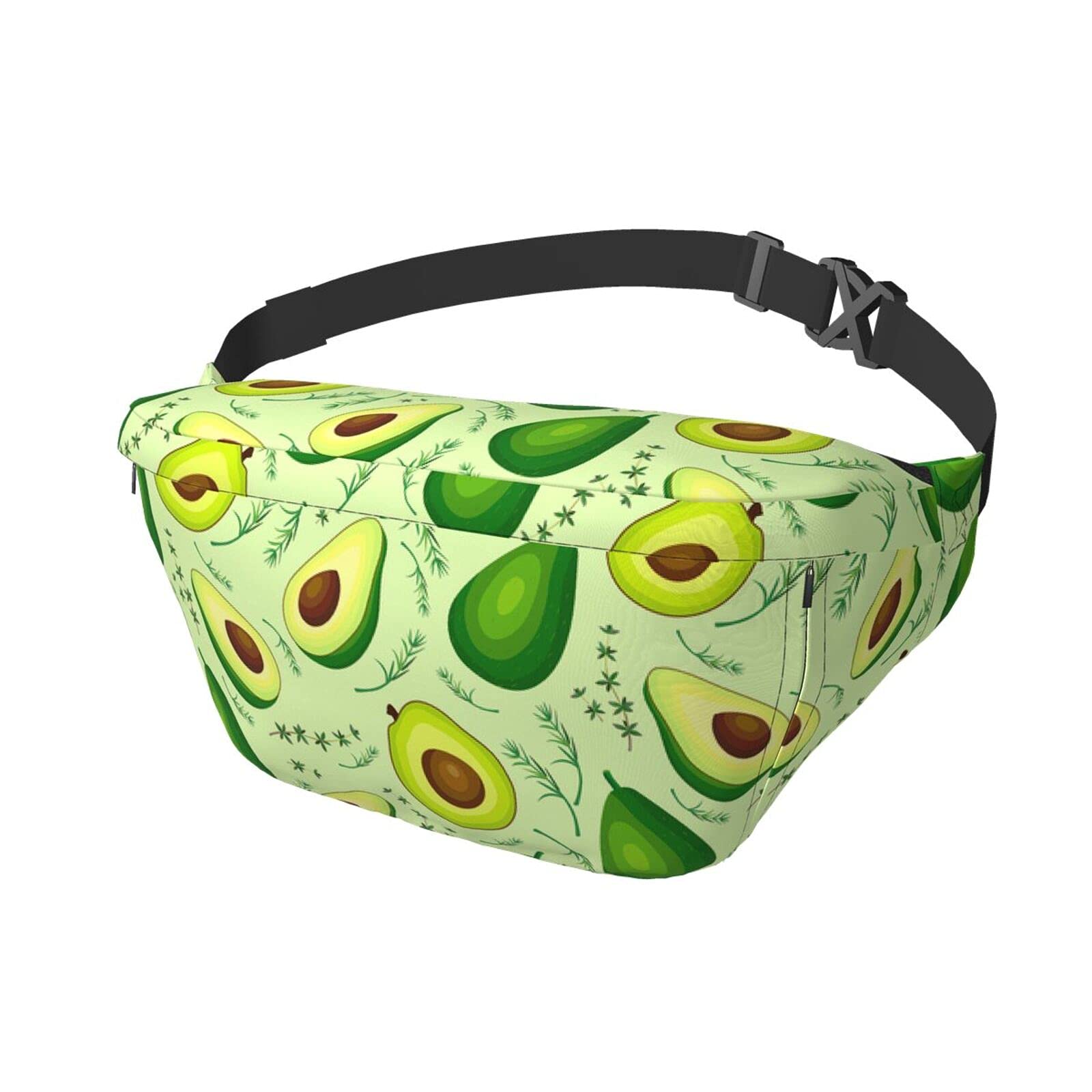 **Delerain Sports Chest Bag - Large Capacity Crossbody Sling Backpack for Men & Women - Water-Resistant Fanny Pack for Gym, Hiking, Cycling & Outdoor Travel - Avocado & Leaf Design**
