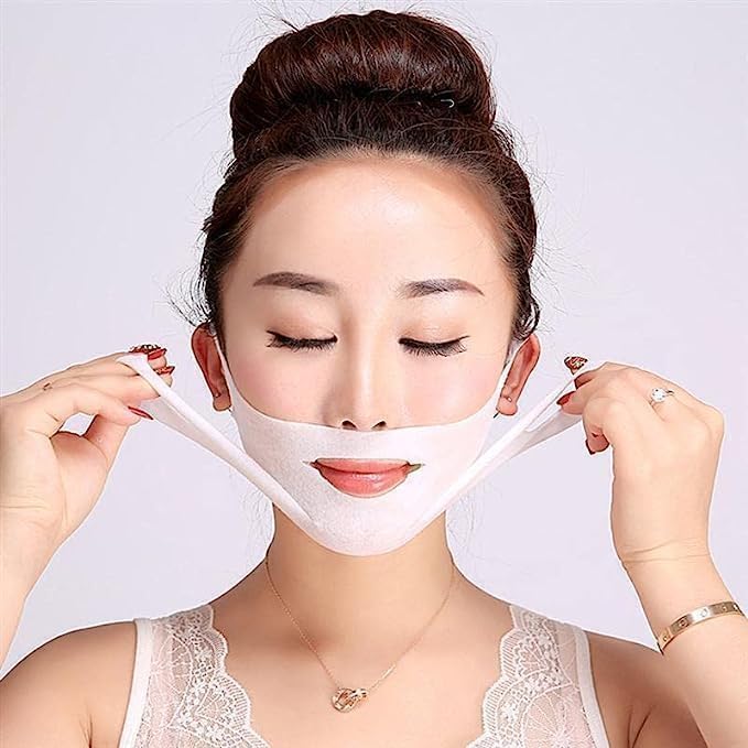 WICHARSH V Line Lifting Face Mask - Double Chin Reducer & Slimming Face Patch for Skin Tightening, Firming & Moisturizing | Chin Up Mask for Women (1pc) | Perfect for Daily Skincare Routine & Special Occasion Prep