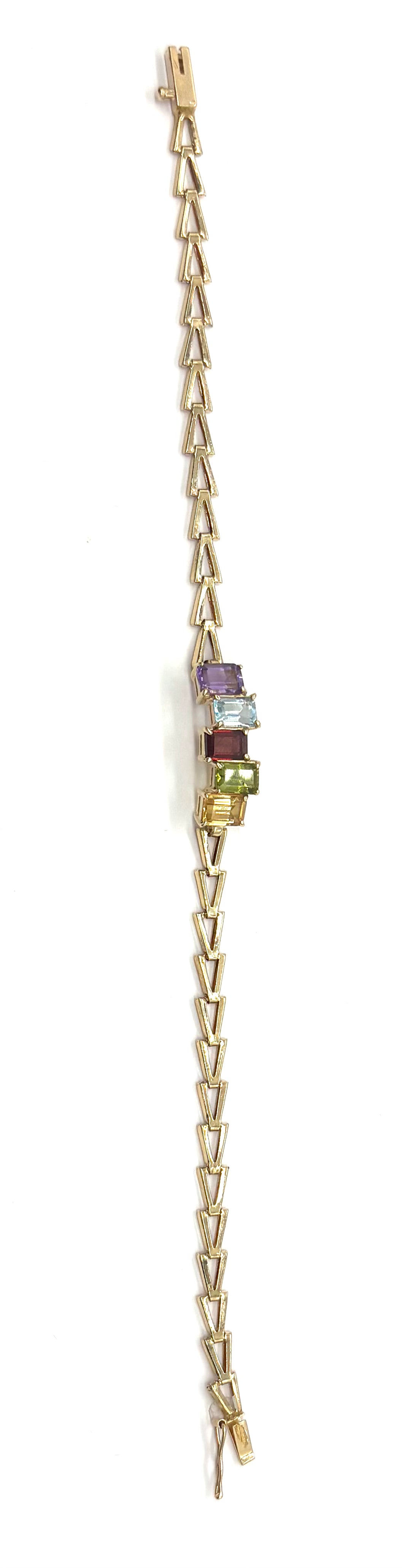 14K Gold Multi-Colored Gemstone Bracelet for Women - Elegant Stackable Jewelry for Everyday Wear & Special Occasions