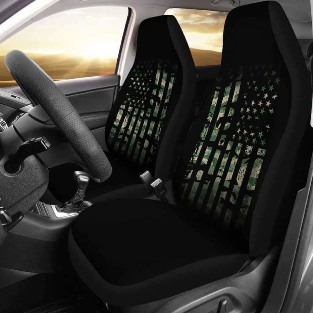 Military Army Flag Car Seat Covers - Universal Fit for Cars, Trucks & SUVs - Durable Neoprene Protection for Seats - Perfect for Patriotic Drivers, Veterans & Outdoor Enthusiasts