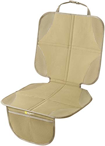 Premium Car Seat Protector - Light Tan/Beige High Back Design - Waterproof & Non-Slip - Universal Fit for Cars, SUVs & Trucks - Perfect for Family Travel, Road Trips & Child Safety
