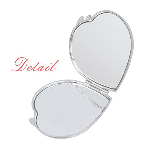 Bestchong Fresh Watermelon Summer Fruit Pattern Heart-Shaped Mirror - Portable Travel Makeup Mirror with Magnification for Handbag, Purse & Home Vanity (Perfect for Travel, Makeup Application & Quick Touch-ups)