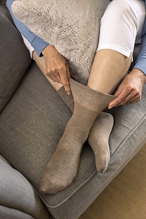 COSHAL® 3 Pairs Women's Diabetic Socks - Wide Honeycomb Top, Soft Cuff Ankle, Medium-Elastic Grip, Non-Binding Circulatory Socks for Sensitive Feet (Size 4-7) | Perfect for Daily Wear, Diabetes Care & Improved Blood Circulation