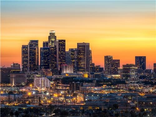 Los Angeles Skyline Glossy Poster - High-Quality Photo Print of LA California for Home & Office Decor - Perfect for Kings & Lakers Fans, City Lovers & Travel Enthusiasts