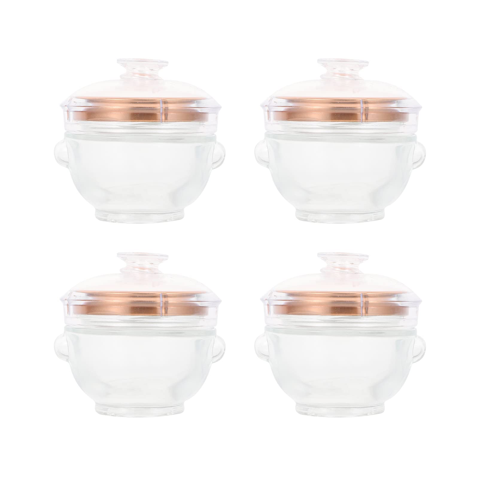 4 Pack Glass Jars with Gold Lids - Airtight Food Storage Containers for Kitchen Pantry Organization | Perfect for Storing Dry Fruits, Salad, Spices & Coffee | BPA-Free Kitchen & Home Decor Accessories