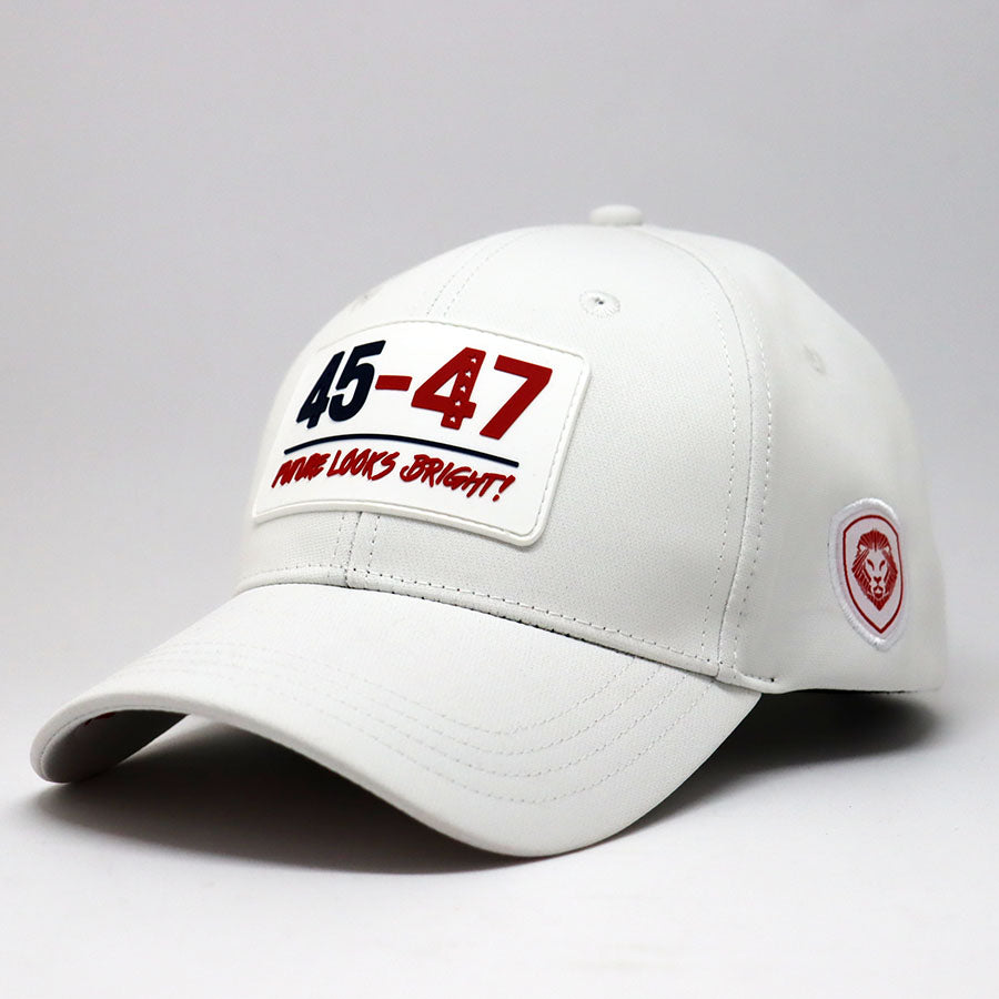 Future Looks Bright 45 47 Inauguration White Snapback Hat - Stylish Political Statement Cap for Inauguration Events & Patriotic Outfits