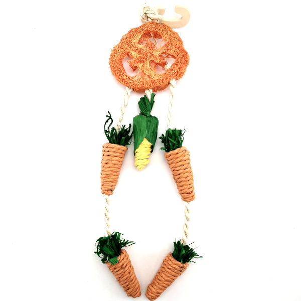 Moss Hollow Hanging Treat Wheel for Small Pets - Interactive Chew Toy for Hamsters, Guinea Pigs & Rabbits - Fun Enrichment Activity for Cage Playtime