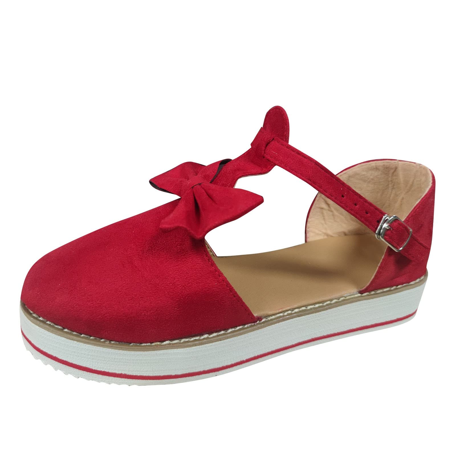 Women's Leather Woven Strap Flat Sandals - Closed Toe Casual & Dress Sandals in Solid Colors - Perfect for Summer Outings, Beach Vacations, and Everyday Wear