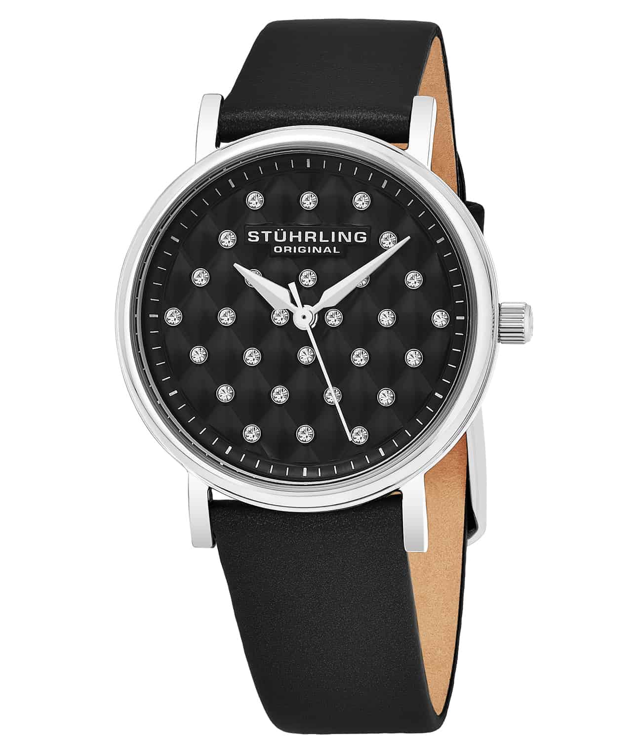 Black Dial / Silver Case / Black Leather Strap Tang Buckle
