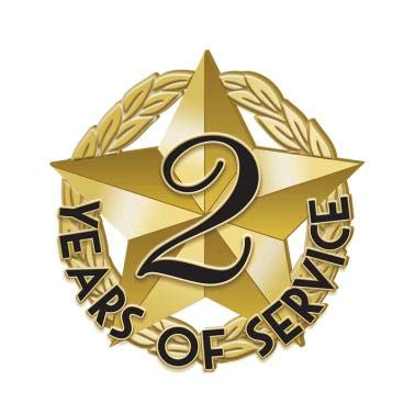 2 Year Service Lapel Pin - Gold Star Award for Employee Recognition & Milestones