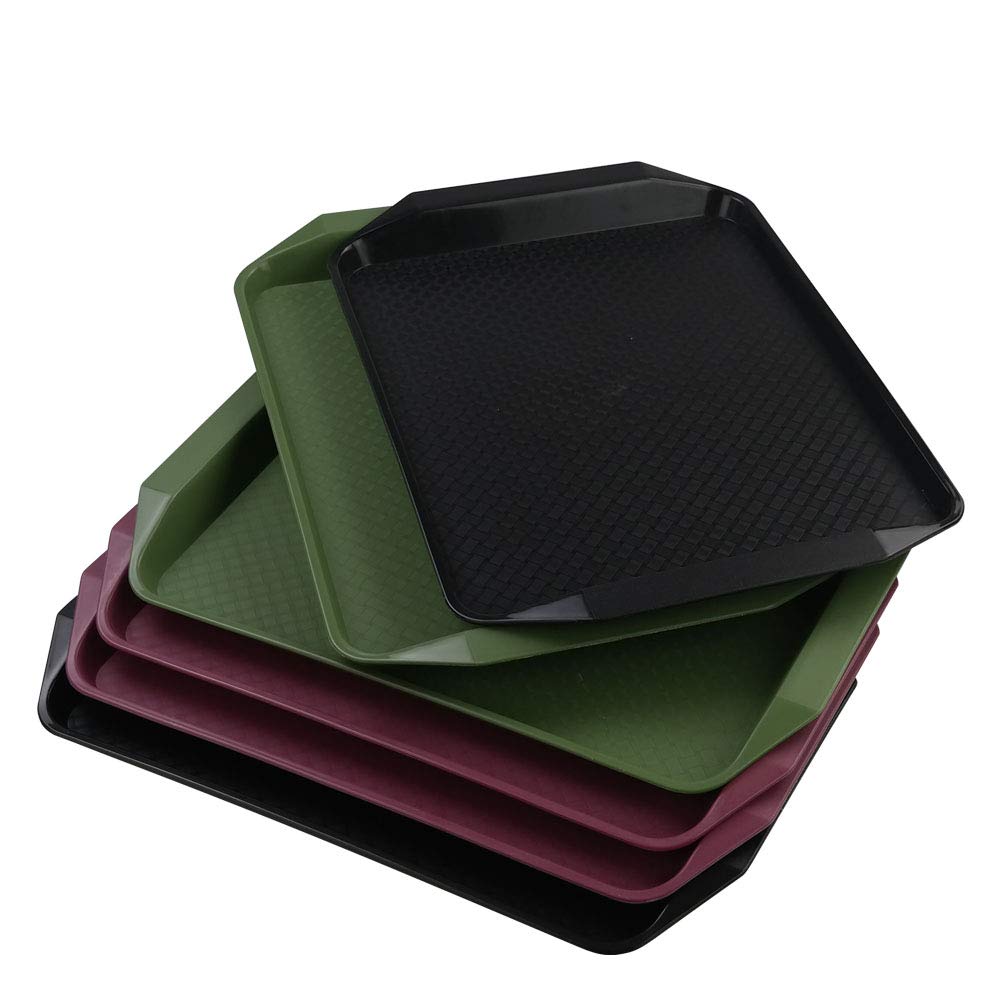 6 Packs Plastic Fast Food Trays - Durable Colored Serving Trays for Restaurants, Cafes, and Catering | Perfect for Parties, Picnics, and Food Service