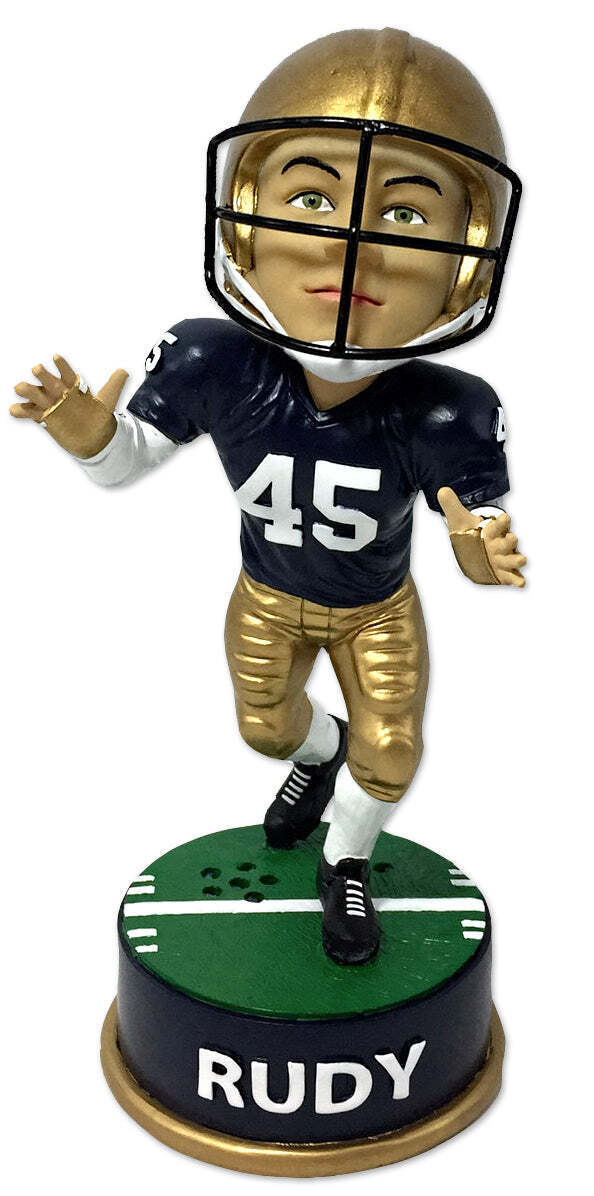 Official Rudy Ruettiger Notre Dame Fighting Irish Authentic Bobblehead - Collectible Football Memorabilia for Sports Fans & Home Decor
