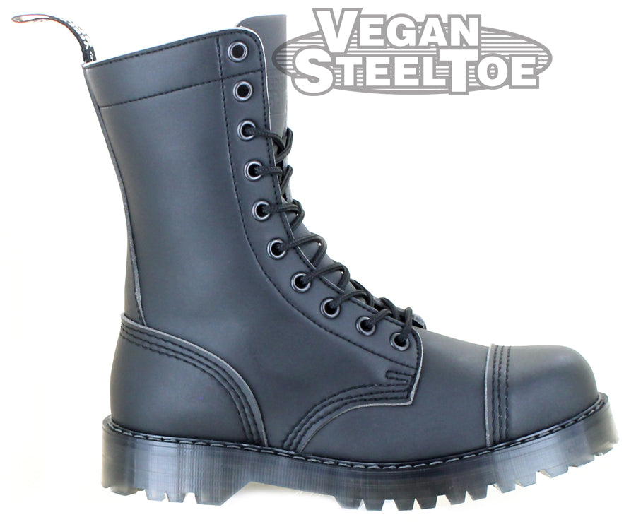 Vegan Leather 10 Eyelet Combat Boots for Men & Women - Sustainable & Cruelty-Free - Perfect for Punk, Goth & Everyday Fashion
