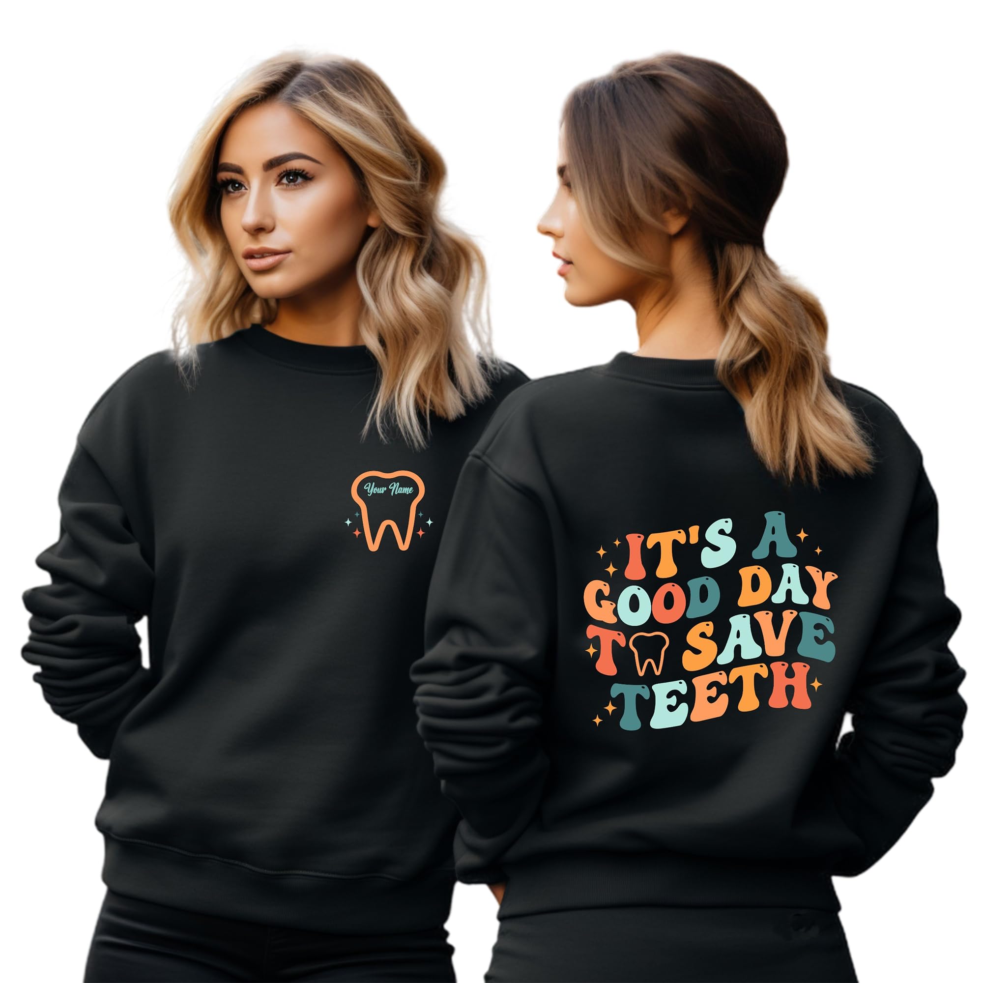 Save Teeth Sweatshirt - Personalized Dentist Gift, Dental Assistant & Hygienist Apparel - Comfortable Crewneck Sweater for Dental Professionals | Perfect for Clinics, Offices & Casual Wear