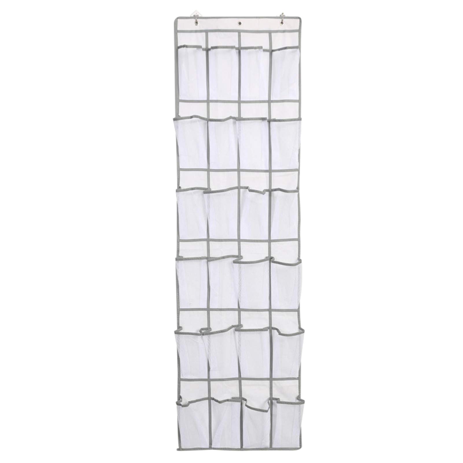 Rummyluck 24-Pocket Over The Door Shoe Organizer - Mesh Hanging Storage for Shoes, Accessories & More - Perfect for Bathroom, Bedroom, Closet & Dorm Organization