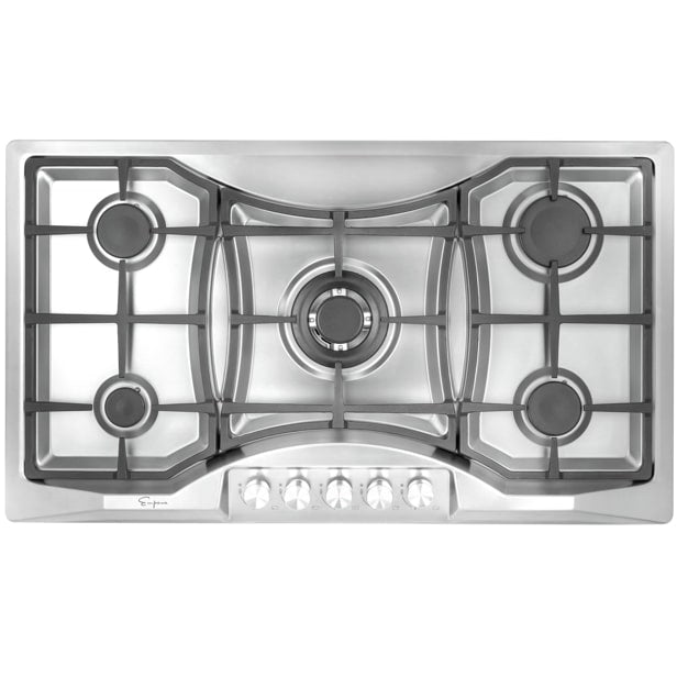 Empava 36-Inch 5-Burner Built-In Gas Cooktop - Stainless Steel Professional Range Top (Model 36GC24) - Perfect for Modern Kitchens, Home Chefs & Gourmet Cooking
