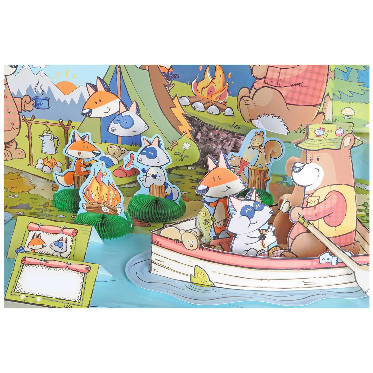 12 Pack Beistle 3D Woodland Friends Party Centerpieces - Forest Animal Decorations for Baby Shower, Birthday Party & Wedding Decor