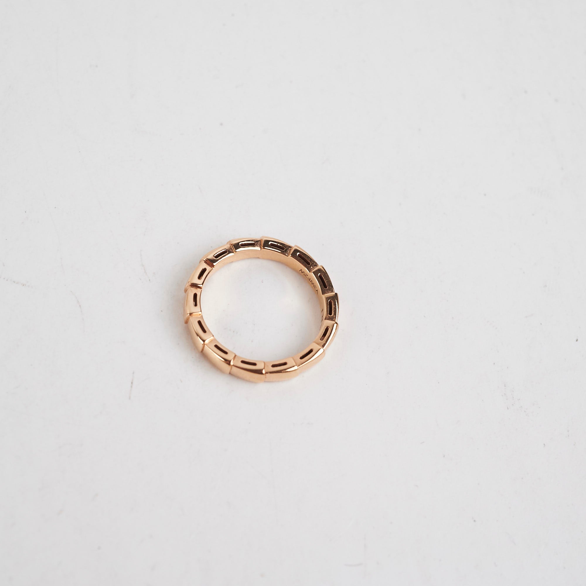 Bvlgari Serpenti Rose Gold Ring for Women - Size 55 (US 7) - Luxury Italian Jewelry for Special Occasions & Gifts