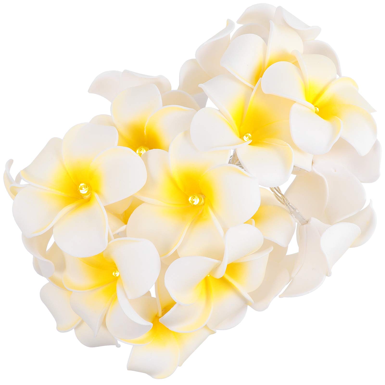 PRETYZOOM 20 LED Hawaiian Flower String Lights for Wedding, Beach Party