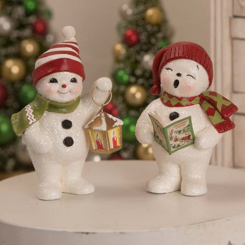 Bethany Lowe Designs Christmas Caroling Snowman - Festive Holiday Decor for Home, Office & Christmas Tree Ornaments