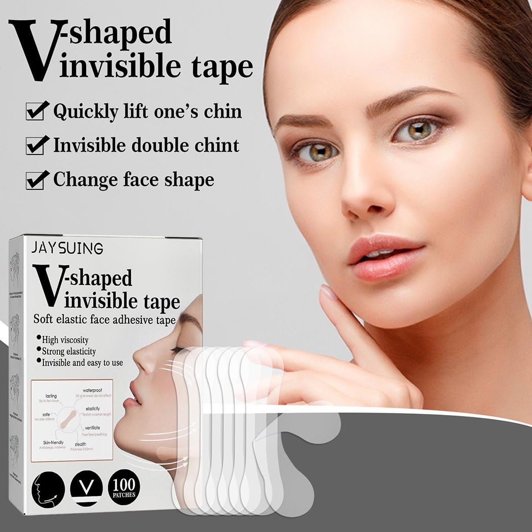Upgraded Face Lift Tape - Invisible & Waterproof for Double Chin & Wrinkles - Beauty & Daily Use