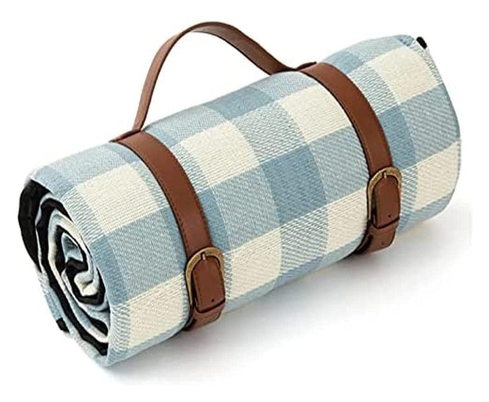 Premium Waterproof Picnic Blanket with Leather Strap - Sandproof, Foldable & Portable Outdoor Mat for Camping, Beach, Garden - 200x200cm (78x78in) - Perfect for Picnics, Hiking, Concerts and Outdoor Adventures