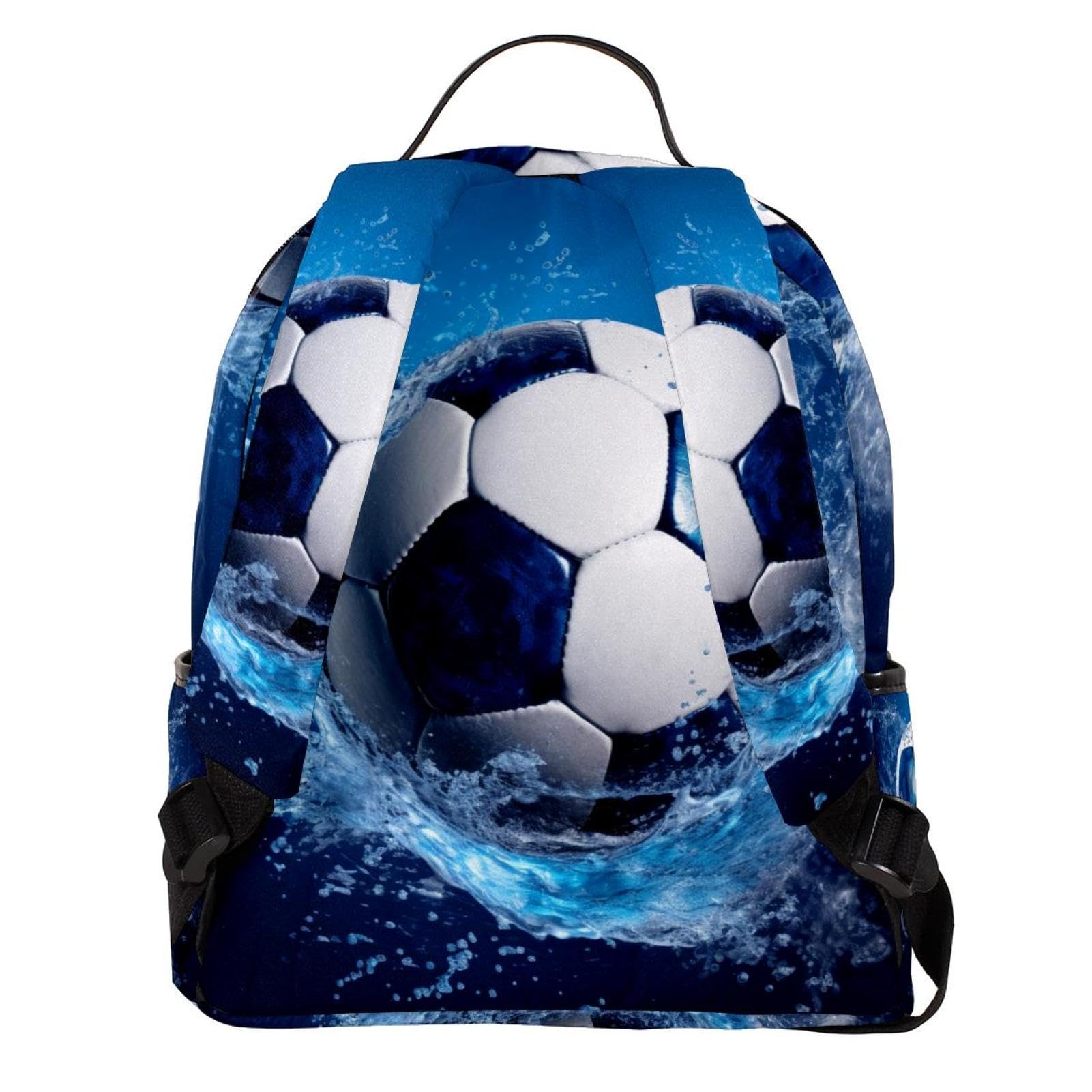 Men's & Women's Travel Backpack - Waterproof Blue Ocean Design for Hiking, Camping & Daily Commute | Durable Football Inspired Backpack for Outdoor Adventures & Work