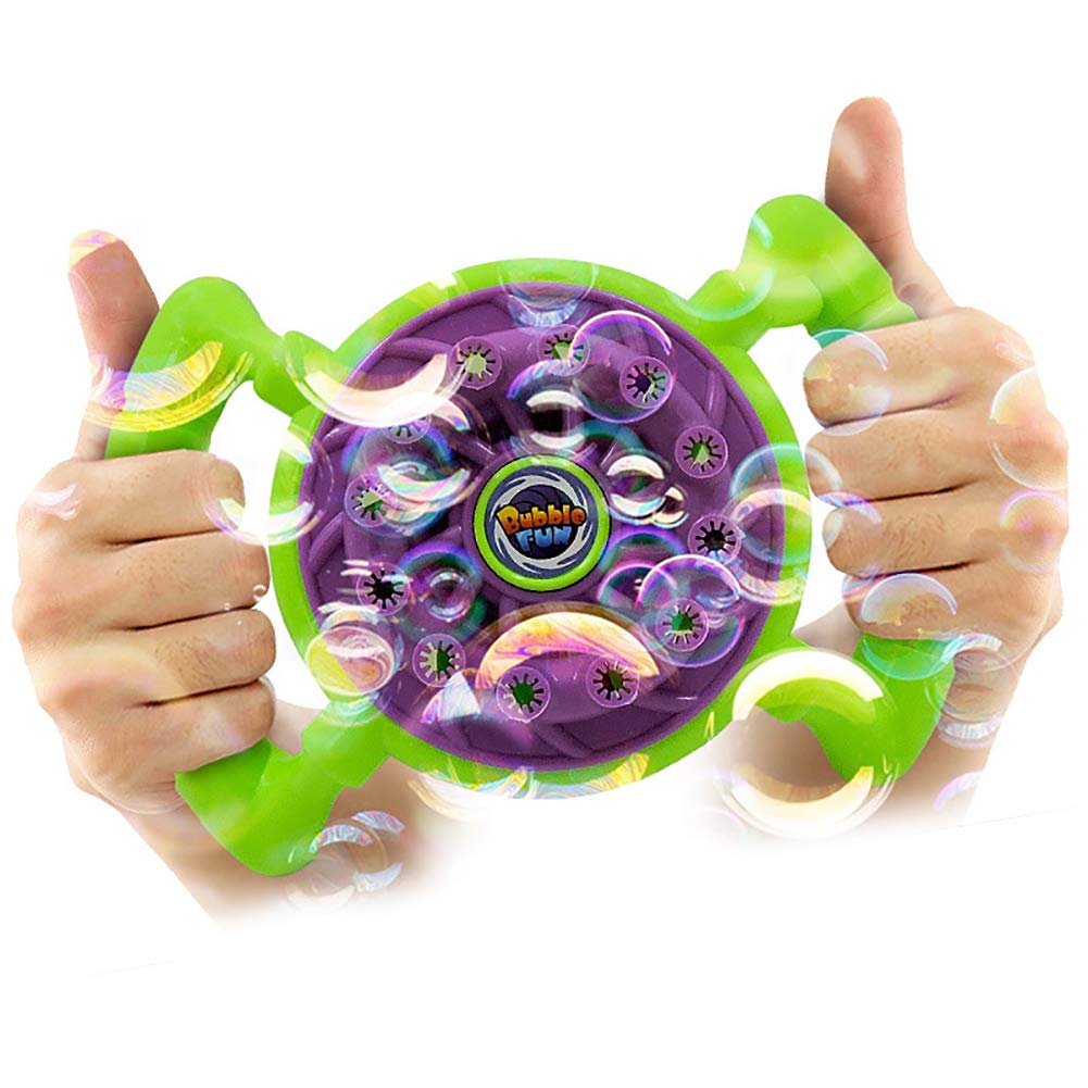 Remorui Kids Cartoon Frog Bubble Blower Toy - Automatic Steering Wheel Bubble Maker, Fun Outdoor Play for Children (Random Color) - Perfect for Birthday Parties, Backyard Fun & Summer Activities