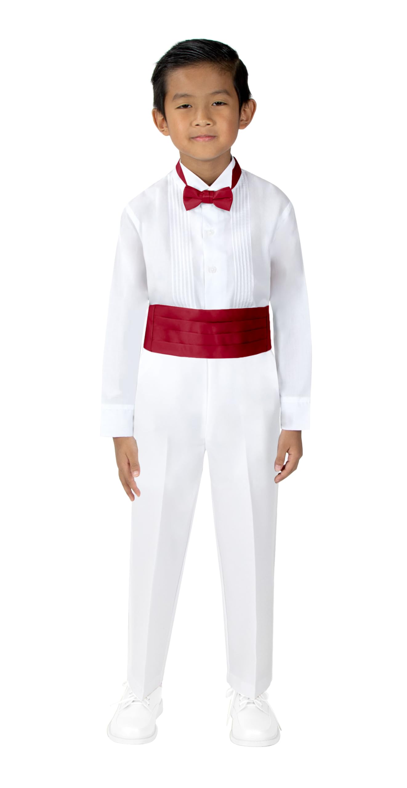 Classic White Boys' Tuxedo with Tail - Spring Notion Formal Suit for Weddings, Prom & Special Occasions