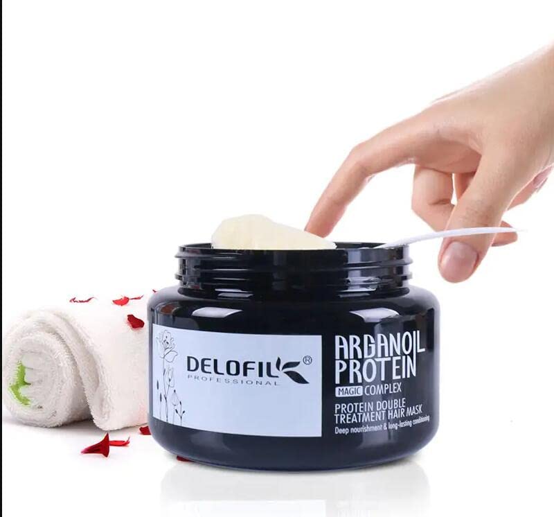 Argan Oil & Protein Hair Mask Treatment - 16.9 Fl Oz Deep Conditioner for Dry, Damaged Hair | With Collagen, Keratin & Honey Extract | Cruelty-Free | Perfect for Salon-Quality Hair Care at Home, Post-Color Treatment & Weekly Hydration