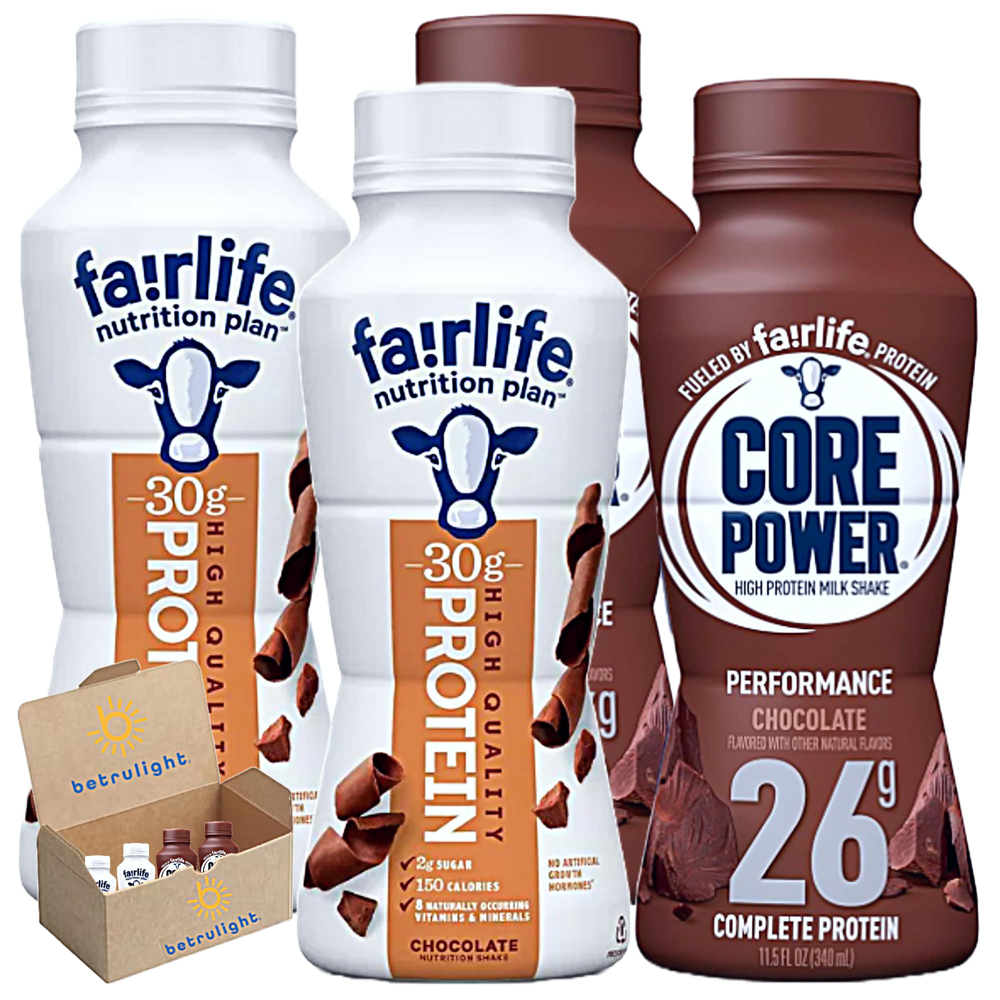 Fairlife Protein Shakes Ready to Drink - Core Power Elite Chocolate Variety Pack (11.5 Fl Oz, Pack of 4) | High Protein Nutrition Shake for Post-Workout Recovery & Healthy Lifestyle | Perfect for Gym, Office & On-the-Go Energy Boost