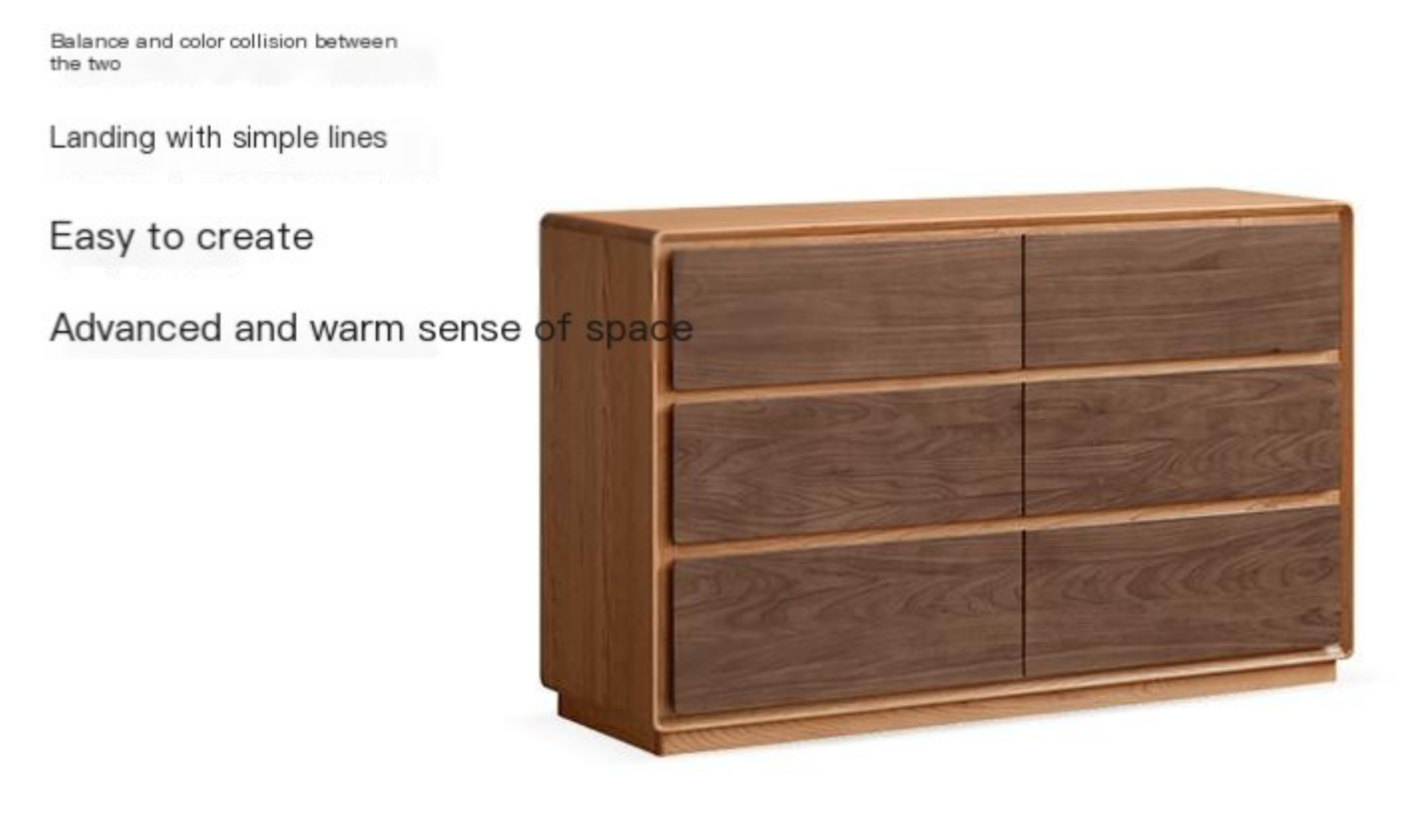 Premium Black Walnut & Cherry Solid Wood Modern Dresser Drawer Cabinet - Stylish Bedroom Storage for Clothes, Linens & Accessories