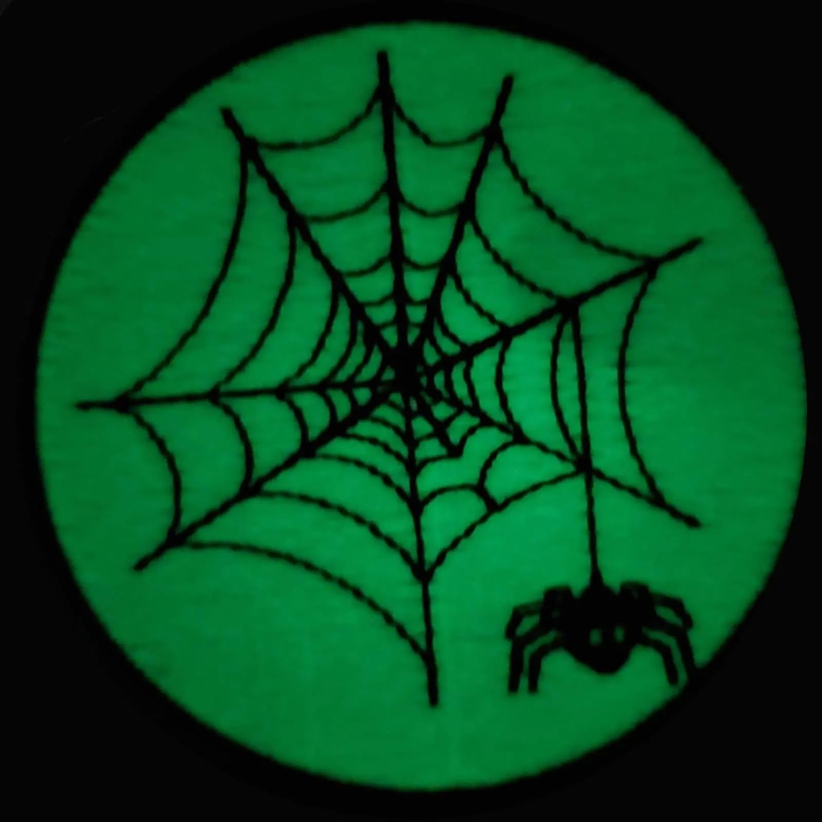 Glow in The Dark Spider Web Iron On Patch - Halloween Embroidered Decoration for Costumes, Jackets & DIY Crafts