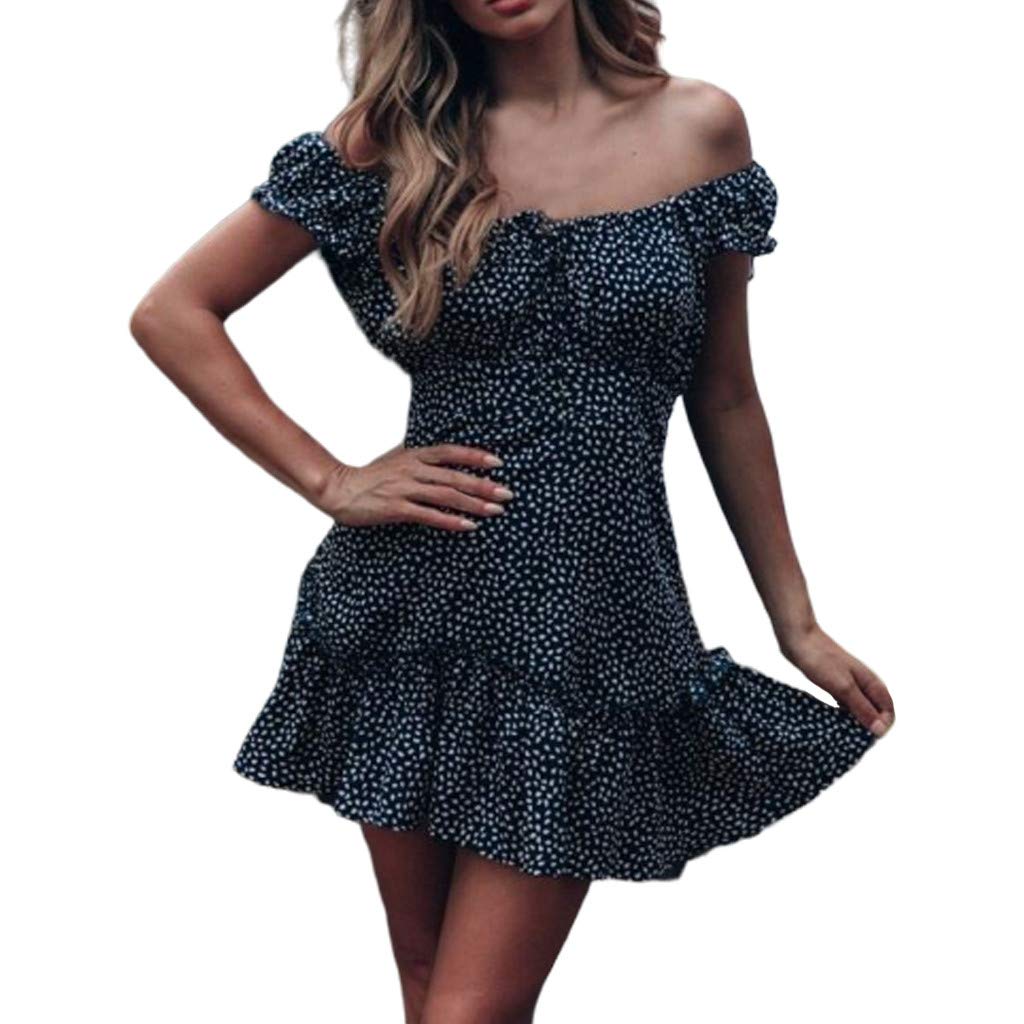 Eduavar Women's Summer Dresses - Sexy Floral Printed Spaghetti Strap Cami Tank Dress, Sleeveless Mini Dress for Women & Girls | Perfect for Beach Vacations, Date Nights & Summer Parties