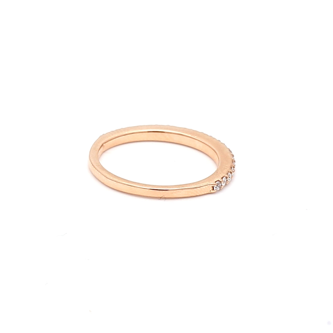 0.10 Carat Round Brilliant G VS1 Diamond 14K Rose Gold Wedding Band Ring - Perfect for Engagement, Anniversary & Everyday Elegance