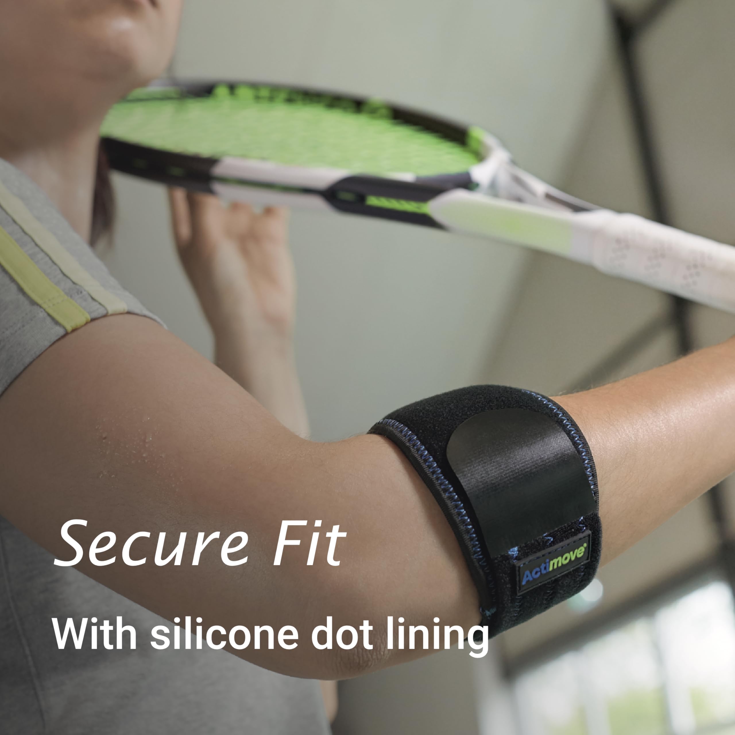 Actimove® SPORTS EDITION Elbow Support Strap with Hot & Cold Therapy Pack - Medical Compression for Pain Relief - Secure Fit for Tennis, Golf & Active Lifestyles - Universal Size (Black) - Ideal for Sports Recovery & Joint Support