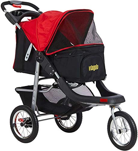 DFGH 3-Wheel Foldable Heavy Duty Pet Stroller for Cats & Dogs - Lightweight Travel Carrier for Vet Visits, Shopping & Outdoor Adventures (Multiple Colors Available)