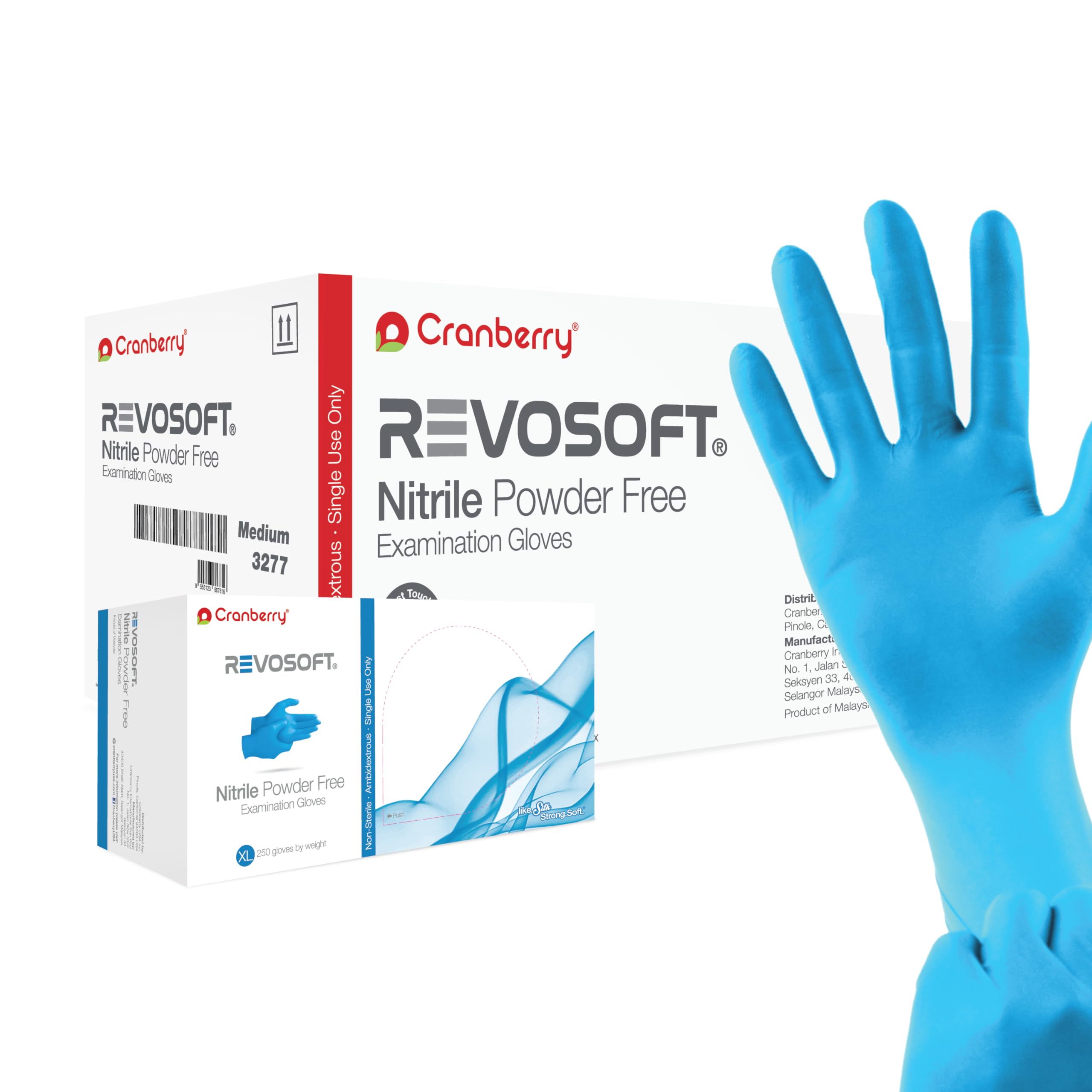 Premium Nitrile Exam Gloves Powder-Free Disposable (100/Box) - 2.8 Mil Thick, Latex-Free & Dermatologist Tested for Sensitive Skin - Ideal for Medical, Dental, Tattoo & Food Handling Use