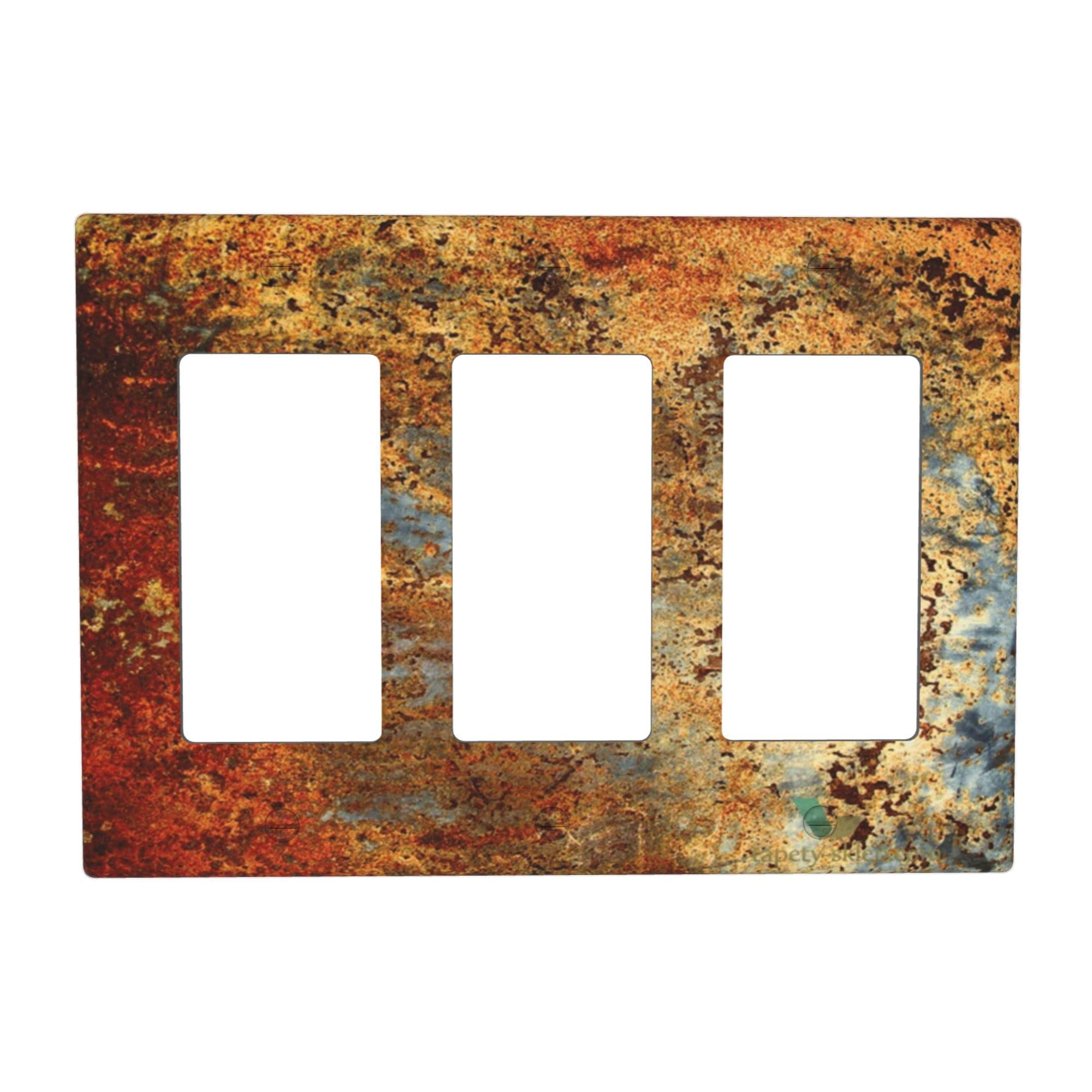 Rustic Metal Light Switch Cover - South Feather 3 Gang Decorative Rocker Switch Plate, Standard Size Wall Plate for Home & Office Decor | Perfect for Farmhouse, Industrial & Vintage Style Interiors