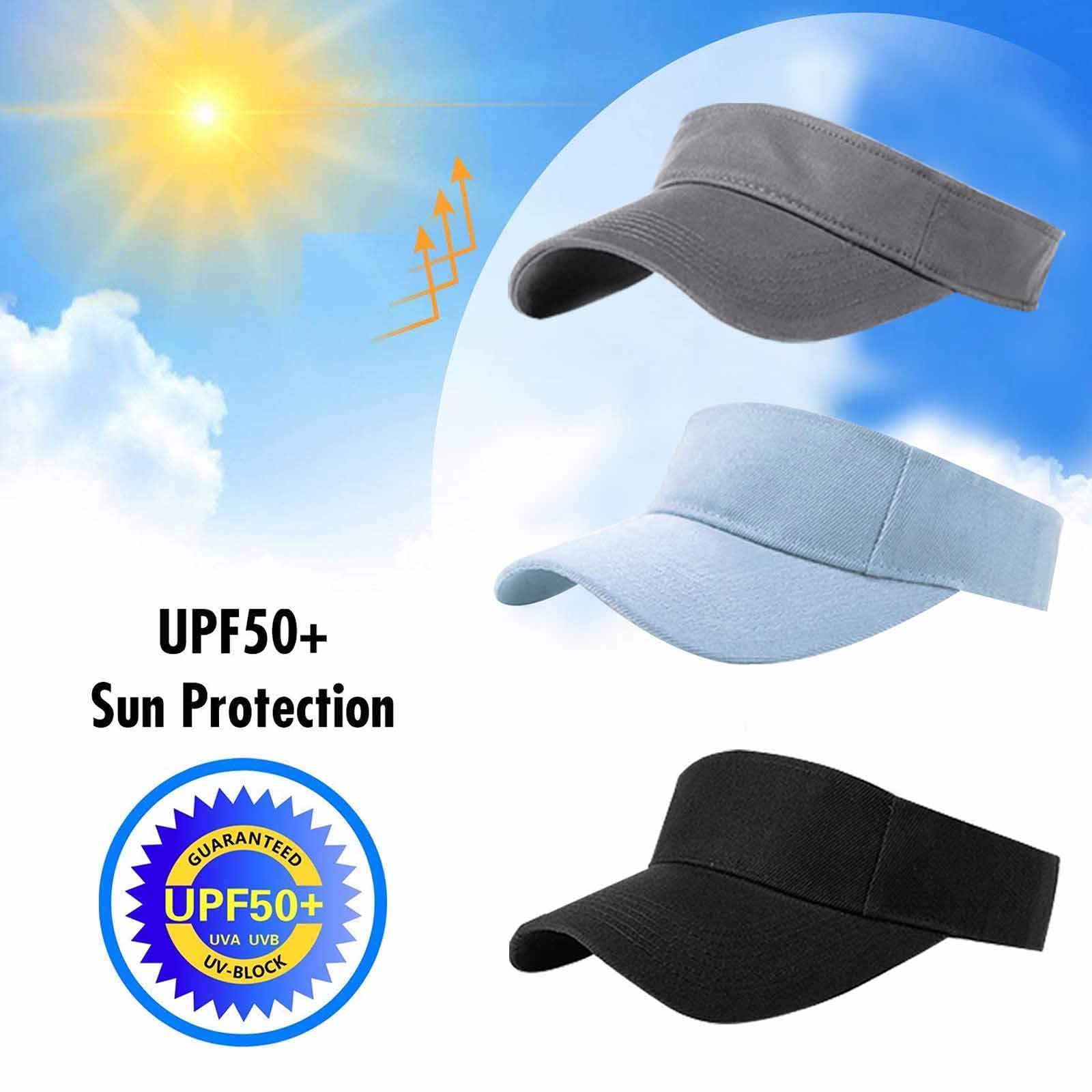 AZJ Adjustable UV Protection Sun Visor Hat for Women & Men - Breathable Outdoor Sports Cap for Golf, Running, Hiking & Beach Activities