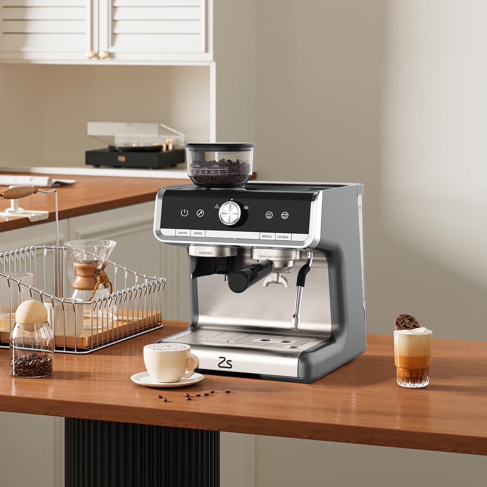 Zstar 20 Bar Professional Espresso Machine for Home Barista - Automatic Coffee Maker with Milk Frother Steam Wand for Cappuccino & Latte, PID Temperature Control, 95OZ Large Water Tank, 1450W - Perfect for Home Cafes, Office Coffee Stations & Gift for Coffee Lovers