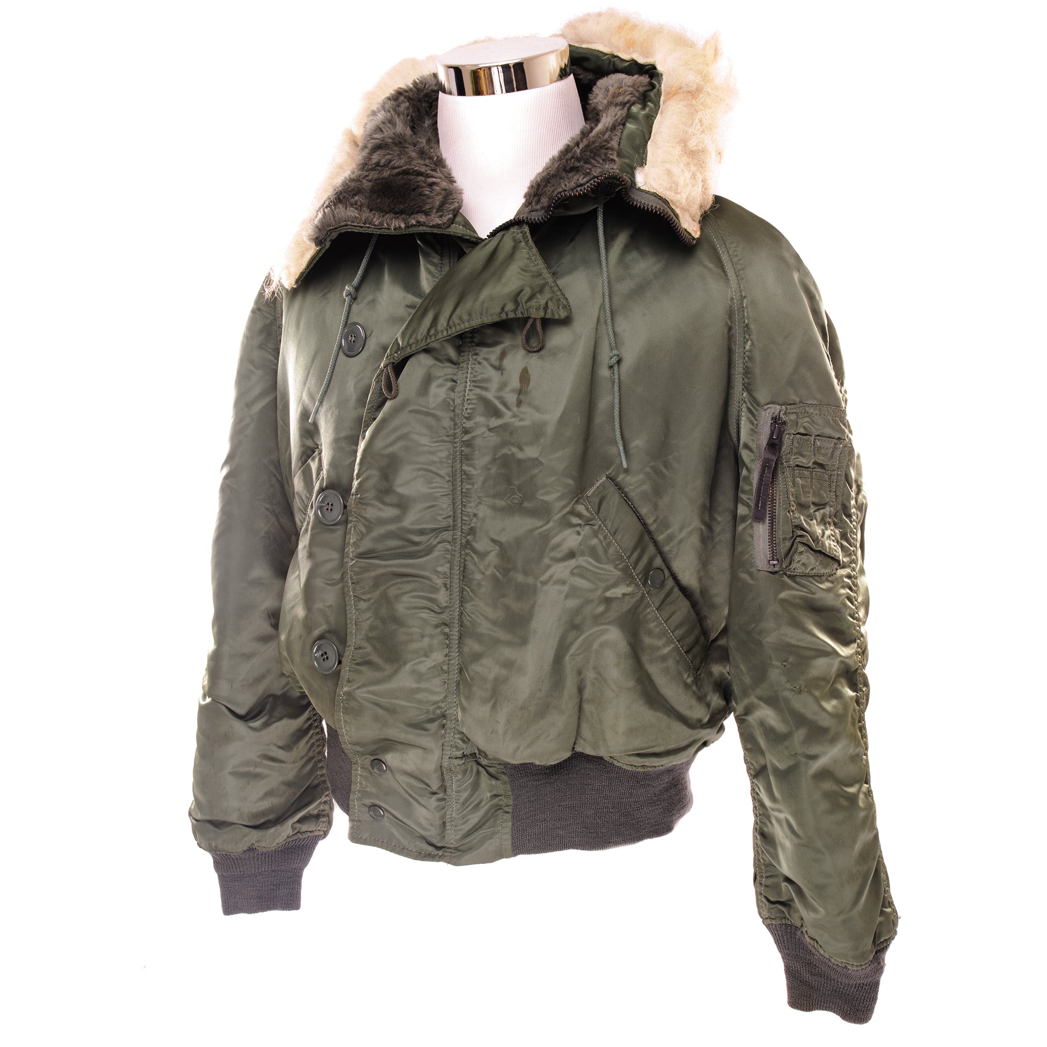 Vintage US Army ECW Parka Flight Jacket N-2B N2B 1985 - Size Large - Cold Weather Military Outerwear for Men