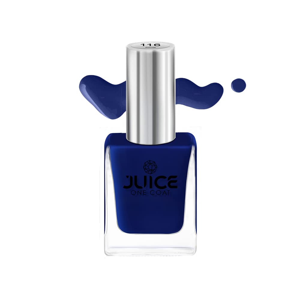 JUICE Quick-Dry Vegan & Cruelty-Free Nail Polish - Long Lasting, Chip Resistant, High Gloss Gel Finish | F&D Approved Colors & Pigments | Zaffre #116 | Perfect for Salon, Home Manicures & Special Occasions