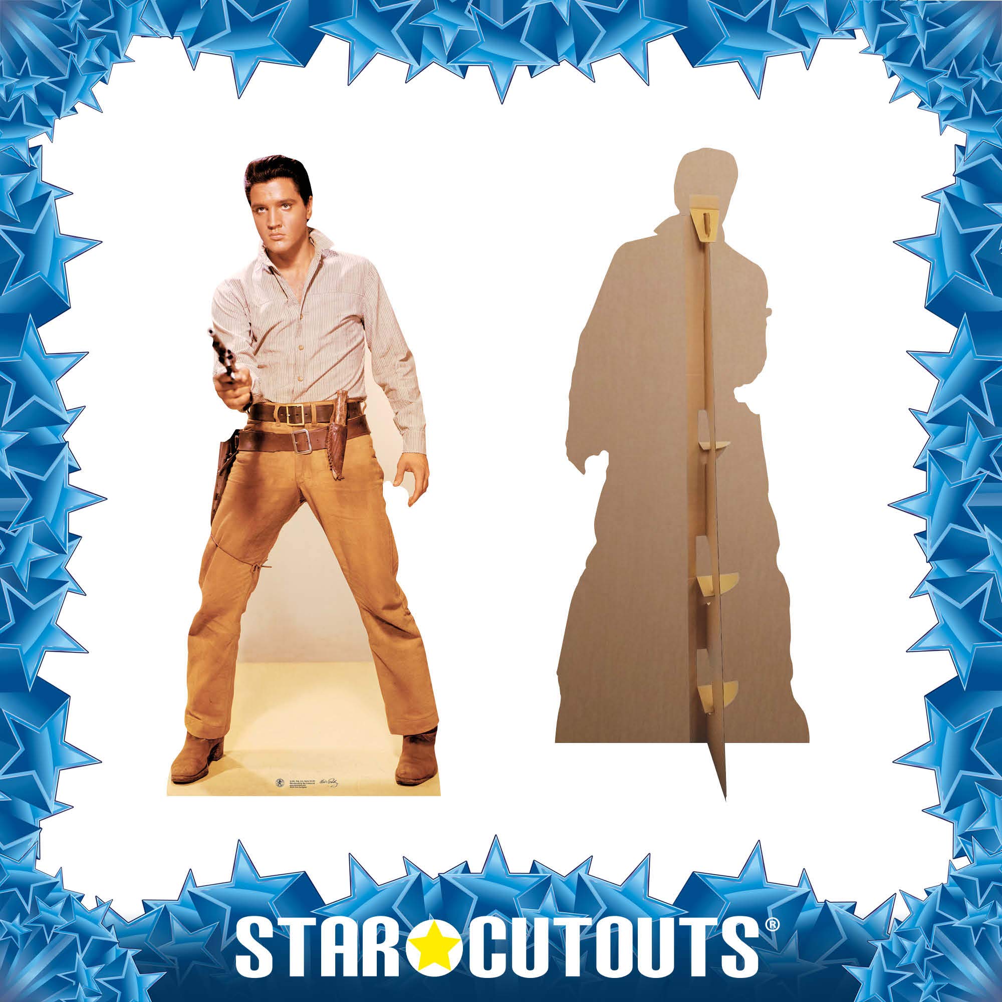 Elvis Gunfight Star Cutouts - Premium Die-Cut Decorations for Themed Parties, Movie Nights & Elvis Fan Events