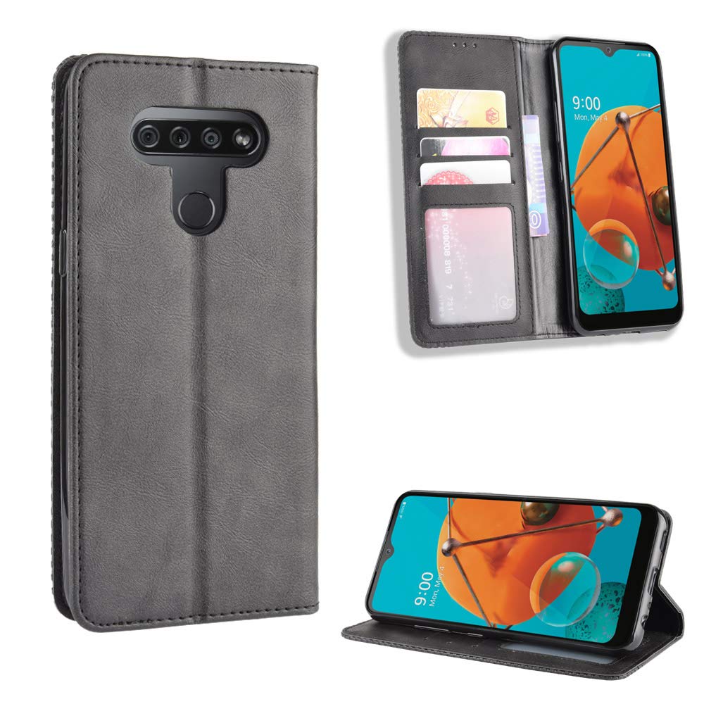 Premium PU Leather Flip Cover Case for LG K51 (LMK500UM/LM-K500UM) - Slim Protective Phone Case with Card Slots - Perfect for Work, Travel & Daily Use